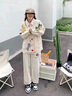 唐菓蜜连衣裙女2024春秋新款女装韩版学生时尚百搭甜美可爱减龄套装裙子 杏色上衣+杏色连衣裙 M【80-100斤】  实拍图