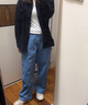 无印良品 MUJI 男式 棉水洗牛津 立领衬衫 纯棉全棉 ACA40C2S 黑色 M 170/92A 实拍图