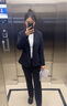 豪耀小西装外套女职业装女装套装春秋正装韩版修身休闲面试工作西服女 藏蓝色西装+裤子 2XL 码(建议120-130斤) 实拍图