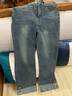 棉致烟管复古小个子高腰牛仔裤女秋冬季新款休闲裤子女宽松直筒加绒 蓝色【9127不加绒高品质34】 M 90-105斤 实拍图