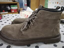 跨足行秋冬季男士战术马丁靴男靴高帮工装鞋中帮复古透气战狼靴沙漠短靴 卡其-加绒款 40 皮鞋码 实拍图