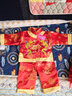 诚心城裕儿童套装春秋新款男女宝宝衣服周岁服唐装节日喜庆满月服婴儿抓周服五件套 8691双龙赐福+鞋袜帽 90 实拍图