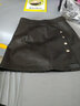 魅力棠小皮裙A字裙女士2025新款高腰新款显瘦修身韩版短裙秋冬半身裙子 黑色 3XL/31(135-145斤) 实拍图