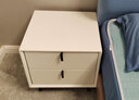 格第 全实木烤漆床头柜现代简约实木卧室床边柜小型意式极简二斗柜铁艺网红床头柜小尺寸高端高级感储物柜 【白色】全实木烤漆款45cm（黑脚） 实拍图
