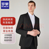 罗蒙（ROMON）西服男士小西装外套职业正装修身休闲伴郎服 黑色M 实拍图