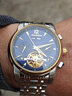 金仕盾（JIN SHI DUN）手表镂空机械夜光防水男表全自动手表男机械表多功能时尚男士手表 潮流+钢带间蓝男表 实拍图