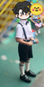 斯纳菲男童皮鞋春季头层牛皮儿童校园学生演出黑皮鞋中大童单鞋黑色34 实拍图