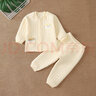 赞翠春秋冬夹棉男女宝宝开衫保暖内衣套装婴儿无骨衣服新生儿秋衣秋裤 BN048小兔黄色（无骨衣） 80 建议6-12个月 实拍图
