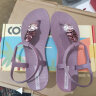 COOLCHAP2024新款凉鞋女软底海边欧式旅游沙滩凉鞋夹趾平跟时装罗马度假鞋 霜绛紫 38（建议拍大一码） 晒单实拍图