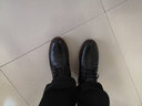 花花公子 男士皮鞋男鞋商务正装（内增高6cm）休闲鞋青年皮鞋英伦皮鞋防滑 2452黑色 40 实拍图