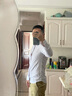 拇指白小T【断码】男装商务男士衬衫立领长袖纯色衬衣男易打理 白色 38 实拍图