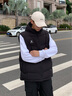 卡尔美（KELME）连帽棉马甲男冬季新款防寒保暖运动棉服无袖休闲坎肩 玛瑙黑 XL 实拍图