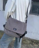 回力斜挎包男款通勤邮差包大容量单肩包男生背包大学生休闲帆布电脑包 灰色【灰色青蛙挂件】 实拍图