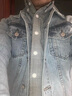 楠宁牛仔外套男复古潮韩版宽松休闲夹克服男士褂子厚款加绒秋冬外衣 1608蓝色（加绒） XL 码（140斤左右） 实拍图