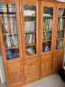 实为书柜实木书柜书架书橱组合带玻璃门中式落地书柜墙客厅现代简约 浅茶色 实木四门组合 实拍图