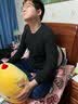 恒源祥100%纯羊毛衫男针织衫T恤保暖中年男士毛衣春秋打底衫长袖 YKR538009X黑色（纯色山羊绒） XL (175) 实拍图