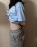 秀密斯（MISS’S）塑身衣女产后收肚子束腰塑形连体衣蕾丝夏季超薄 蕾丝吊带三角款黑色 XL (165cm以下;116-125斤) 实拍图