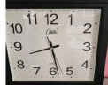 康巴丝（Compas）挂钟客厅钟表 方形简约时钟居家办公挂表电子石英钟C25241磨砂黑 实拍图