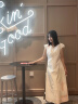 对白×冯玮艺术家联名气质V领无袖连衣裙女2024夏季新款显瘦长裙 氧气白（预售6月18日发货） S 晒单实拍图