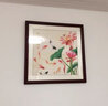 天尚喷画 荷花九鱼图客厅餐厅装饰画国画玄关过道走廊墙画壁画书房墙挂画 九鱼图-2红褐色外框 50*50书房推荐 MDF材质 实拍图