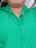 啄木鸟2023衬衫高端时尚短袖夏装大号女装真丝桑蚕丝上衣雪纺薄款法式 绿色 3XL 晒单实拍图