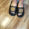 安尚芬不臭脚静音无致癌物踩屎感拖鞋男士居家室内外穿浴室防滑凉拖鞋女 黑色【卡通熊】 40-41 (255mm) 适合39-40 实拍图