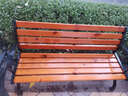 莱菀妲公园长椅休闲椅庭院户外长椅子带靠背座椅室外铁艺椅子园区长条凳 【加厚】优质防腐木1.2m有靠背 实拍图