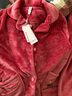 芬腾 珊瑚绒睡衣女冬季加厚法兰绒开衫加绒休闲秋冬款家居服套装 西瓜红 XL 实拍图