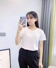 宠琳短袖t恤女2025新款韩版宽松夏季女装圆领上衣时尚打底衫半袖女潮 1白色 L 建议95-105斤 实拍图