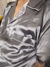 有趣熊睡衣男春秋夏季男士丝绸大码仿真丝春秋长裤简约休闲家居服套装秋 NSLQ-【半袖长裤】-维蜜丝-冰蓝 男-L(165-172cm，80-120斤) 实拍图