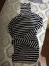 无印良品 MUJI 女式  罗纹高领毛衣 W9AA870 长袖针织衫 燕麦色X横条 S 实拍图