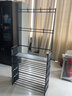 霓峰鞋架子简易门口家用一体架多功能收纳鞋柜衣帽架置物架宿舍出租屋 无纺布款黑色3层60cm 实拍图