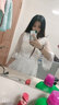 西子美丽心情夏季新款女装白色蕾丝网纱连衣裙长裙波西米亚沙滩裙初恋裙子 白色  XZ18A941 M 实拍图