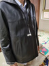 颖辉真皮皮衣女海宁绵羊皮中长款外套女修身春秋冬季新款休闲连帽夹克 黑色 XL /115-125斤可穿 实拍图