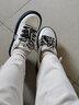 回力女鞋小白鞋女秋季休闲鞋女款厚底百搭板鞋学生运动熊猫空军鞋子 白黑 38 实拍图