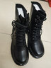 意尔康女靴厚底百搭加绒马丁靴女复古英伦风短靴 14738W黑色38 实拍图