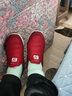 红青百年休闲鞋男冬款加绒棉鞋一脚蹬中老年软底防滑健步鞋男女旅游户外鞋 红色(女款) 37 实拍图