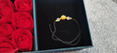 訫缘饰品 黄金转运金珠手链女本命年礼物足金999小桃花红手绳情人节礼物 足金桃花+四金珠+黑绳手链 实拍图