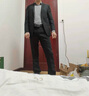 卡度顿西服套装男三件套职业商务小西装正装外套男修身新郎伴结婚礼服 灰色双扣【西服+西裤+衬衫+皮鞋 XL 【116-126斤】+8件礼品 实拍图