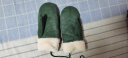 斯普琳毛线手套女冬季韩版潮学生挂脖毛绒可爱女生系保暖手套 0627绿色 晒单实拍图