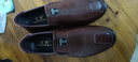 【真牛皮+上线】戈耐休闲皮鞋男士乐福鞋一脚蹬懒人鞋低帮平底鞋防滑春夏透气中年老年人爸爸鞋百搭潮流男鞋 茶色【真皮+手工上线】软底软面 四季款 42码(260MM) 实拍图