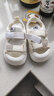 G.duck小黄鸭夏季0-1-6岁凉鞋软底韩版凉鞋包头男女童宝宝学步防滑软底 白色 19码 内长14.2cm 实拍图