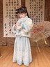 安妮优儿汉服女童秋冬季马面裙2025新款超仙古装儿童女孩唐装古风裙子冬款 蓝色 140 实拍图