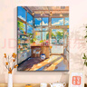 铂呐苓数字油画DIY手绘数字风景画填色客厅装饰画儿童手工画挂画相框画 数字油画【阳光明媚40*50cm】 实拍图