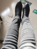 狮子聪  加绒牛仔裤女外穿弹力修身显瘦小脚加厚保暖带绒2025冬季新款 灰色灰绒九分(SJ-8836) 32 实拍图