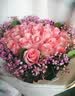 来一客鲜花速递粉玫瑰花束送女友老婆表白生日全国同城配送 33朵粉玫瑰花束小熊款 实拍图