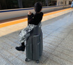 多运行李箱旅行箱拉杆箱登机箱可骑可坐高颜值次日达子母箱骑行箱 3.0钛金灰 赠坐垫 24英寸 -适用中短途【需托运】 实拍图
