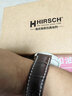 海奕施（HIRSCH）鳄鱼纹真牛皮表带不锈钢双按蝴蝶扣适用于欧米茄 名匠瑰丽天梭男 蝴蝶扣-棕皮白线：长L码 表耳20mm-表扣18mm 实拍图