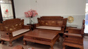 檀永林 红木家具非洲花梨（学名：刺猬紫檀）实木沙发中式沙发全套别墅客厅家具 123(1三1双1单茶几+2边) 实拍图