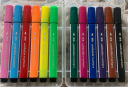 得力（deli）可水洗水彩笔 学生儿童画画 绘画勾线涂色颜色文具玩具美术用品画材 粗三角杆12色/盒 70656 实拍图